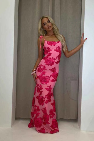 Wrap Maxi - Kleid mit V - Ausschnitt - Cecile LavelleHellrosa