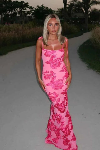 Wrap Maxi - Kleid mit V - Ausschnitt - Cecile LavelleHellrosa