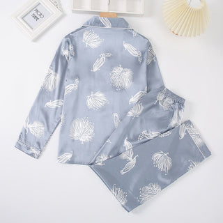 zaria – 2 - teiliges schlafset mit floralem print in pastellfarben - Cecile LavelleBlau