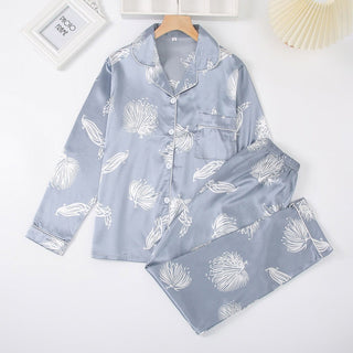 zaria – 2 - teiliges schlafset mit floralem print in pastellfarben - Cecile LavelleBlau