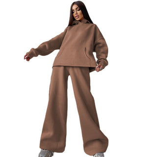 Zweiteiler Damen Oversize Hoodie und Schlaghose
