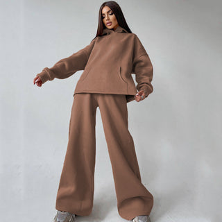 Zweiteiler Damen Oversize Hoodie und Schlaghose