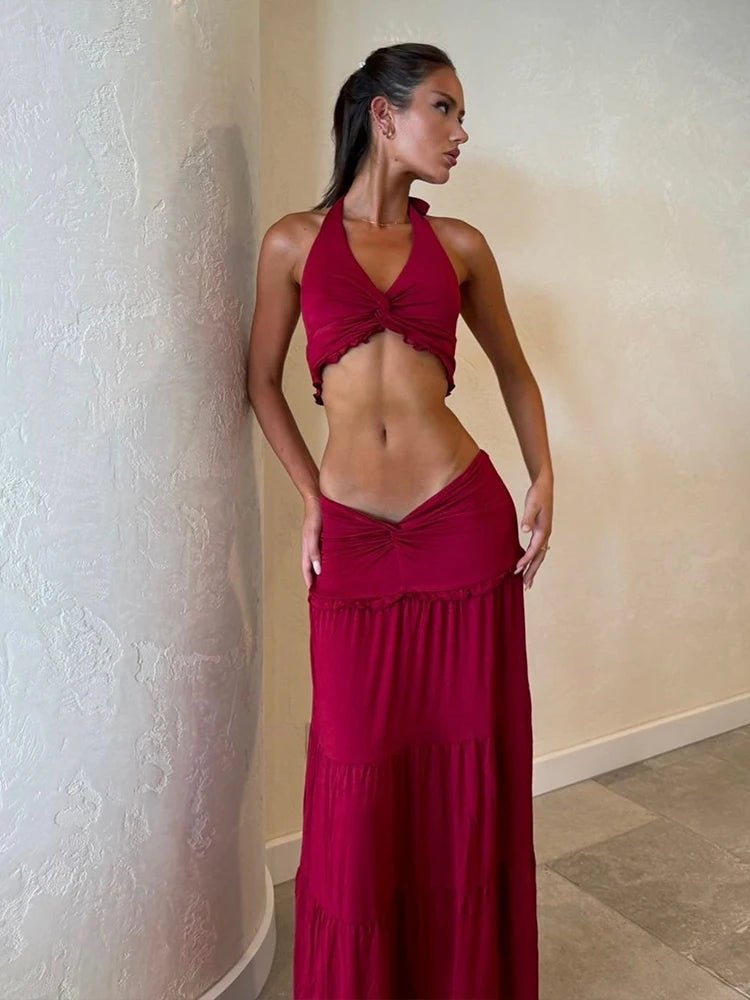 Two-Piece Set Top Skirt Cutout
