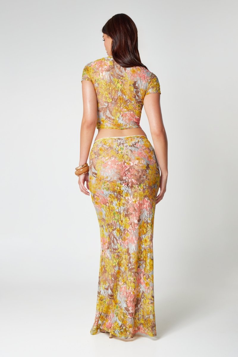 Two-Piece Set Top Skirt Floral